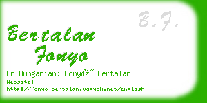 bertalan fonyo business card